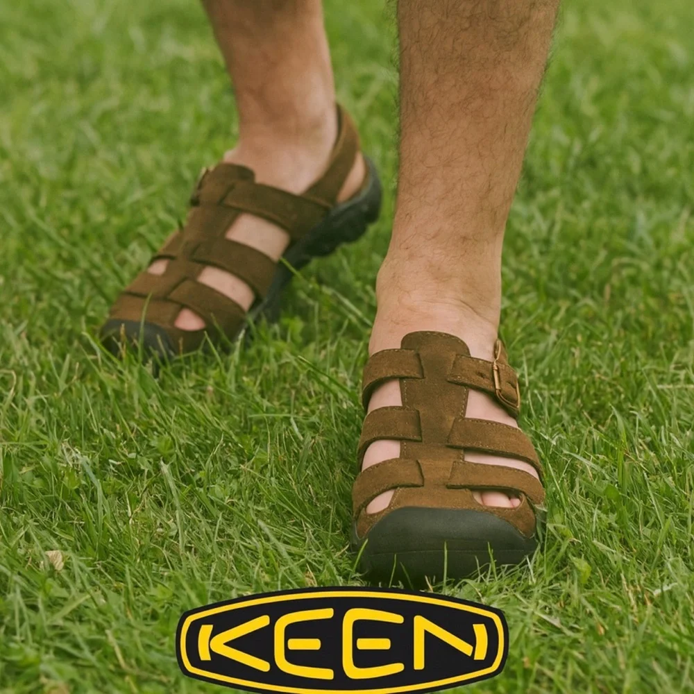 Keen Tan Kids Sandals with Black Soles‎
